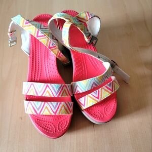 Colorful Crocs Leigh Wedge Sandal